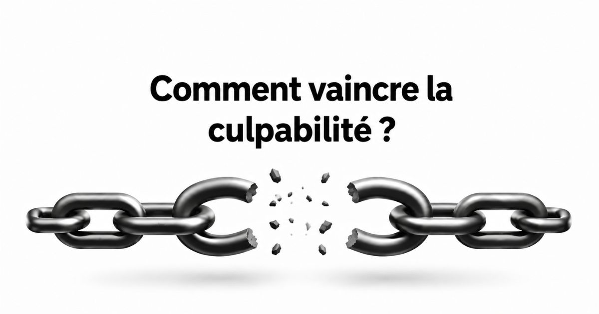 Illustration d’une chaîne brisée symbolisant la libération de la culpabilité
