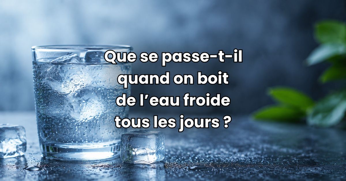 Verre d’eau froide avec glaçons illustrant les effets de boire de l’eau froide tous les jours sur le corps.