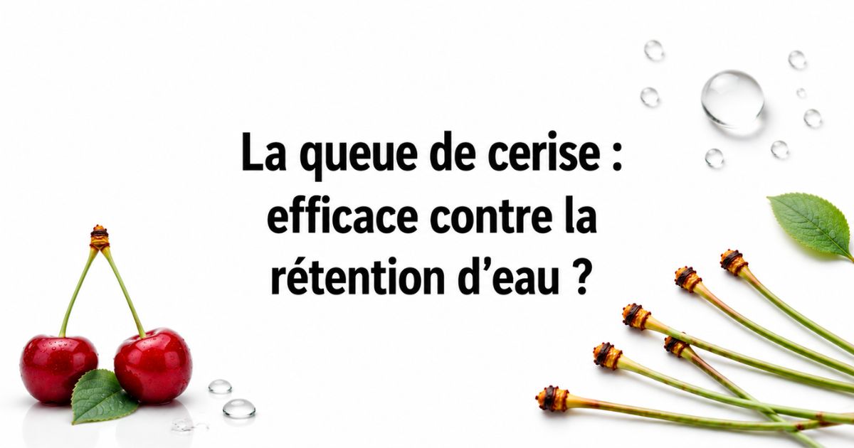 Queues de cerise et cerises illustrant leur utilisation contre la rétention d’eau